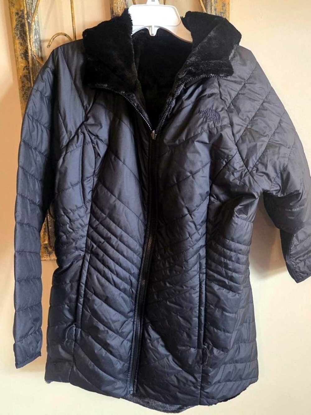 The North Face Women's Reversible Insulated Parka Black Hooded Size XL